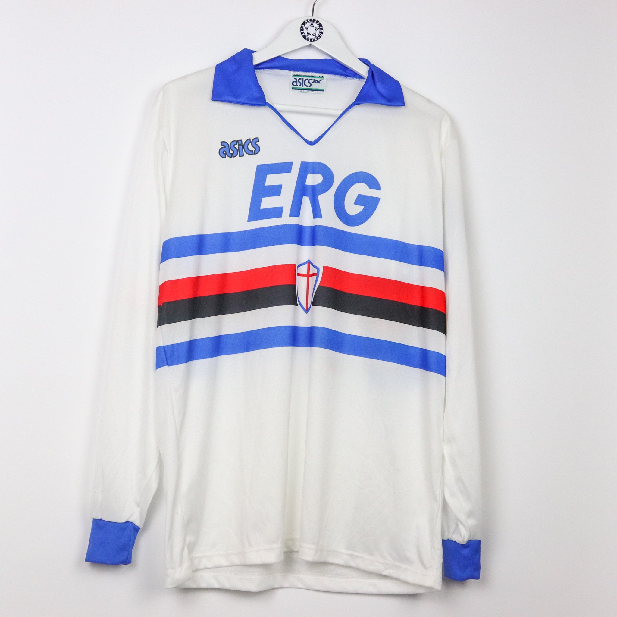 Sampdoria Home football shirt Maglia 1990 ASICS Soccer Jersey Size Large  40-42)